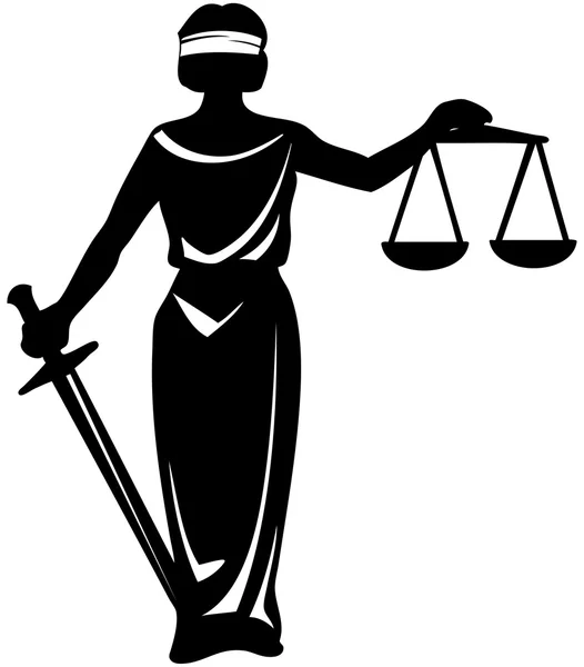 Symbole Statue de Justice — Image vectorielle