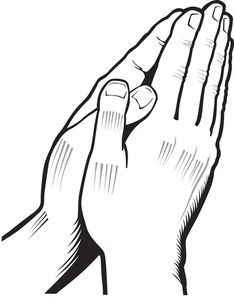 Vector illustration of praying hands — Stock Vector