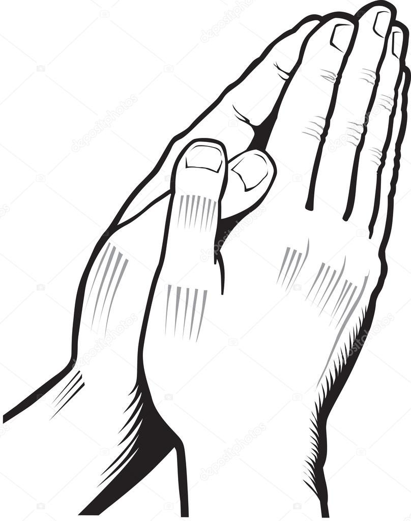 vector illustration of praying hands