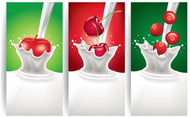 milk splash with apple, cherry, cranberry