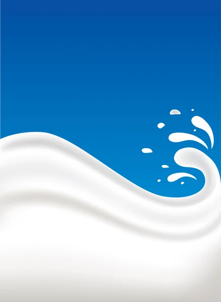 Fresh milk splash on blue background — Stock Vector