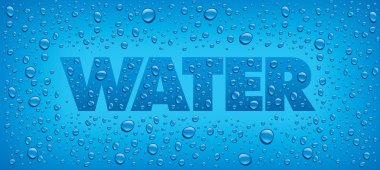 many water drops on blue background clipart