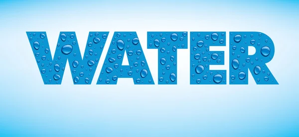 Gotas de água no fundo azul com lugar para texto — Vetor de Stock