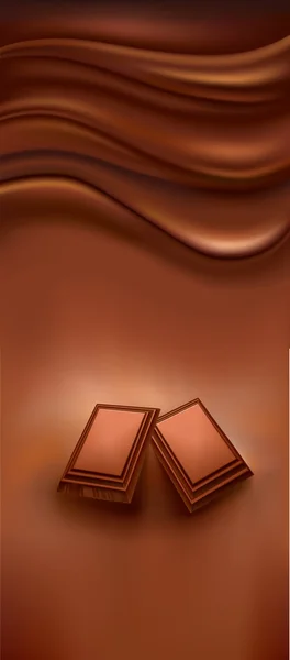 조각의 초콜릿 배경 — 스톡 벡터