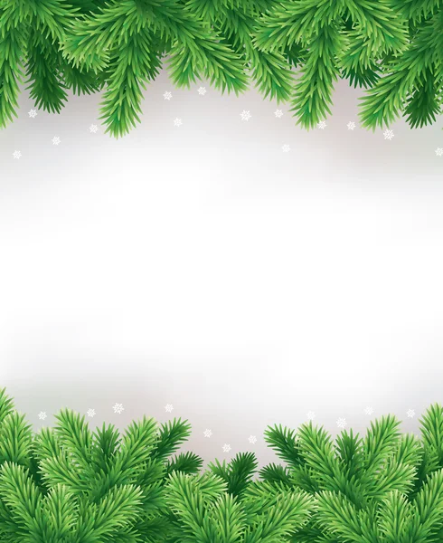 Traditionelle Weihnachtsdekoration mit grünen Kiefern — Stockvektor
