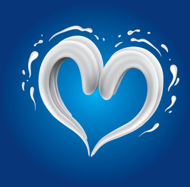 süt dil sıçrama kalp şekli oluşturulan