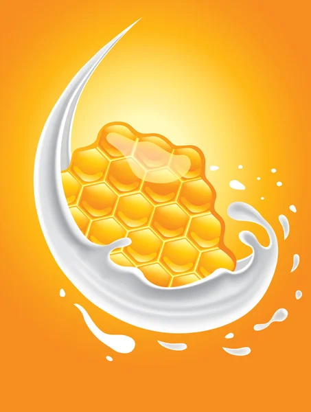 Солодке молоко з медом — стоковий вектор