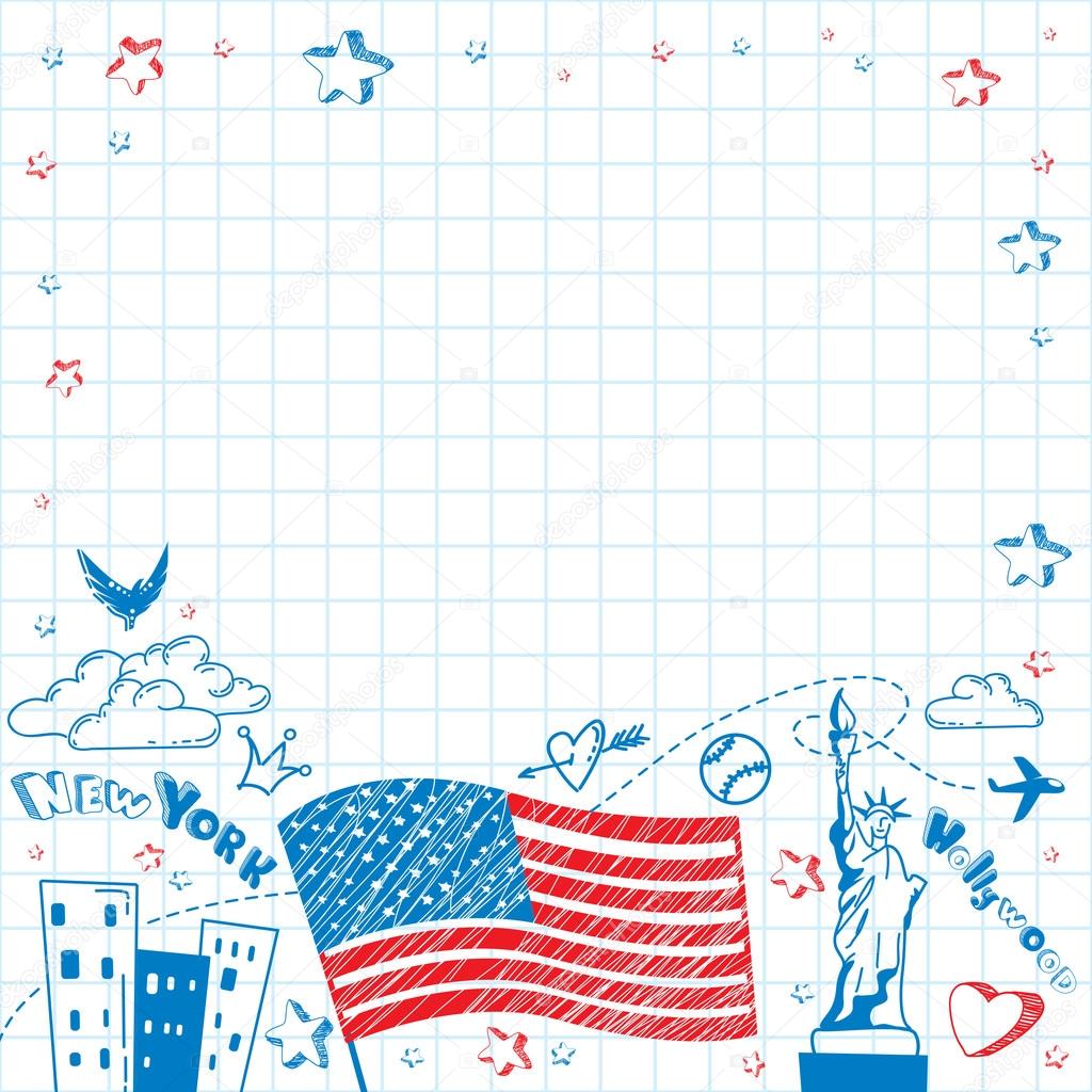 USA tourism vector background