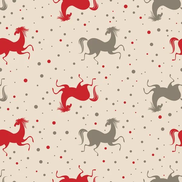 Stylish seamless pattern with running horses