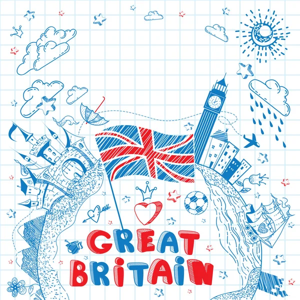 Büyük Britanya'nın doodle arka plan