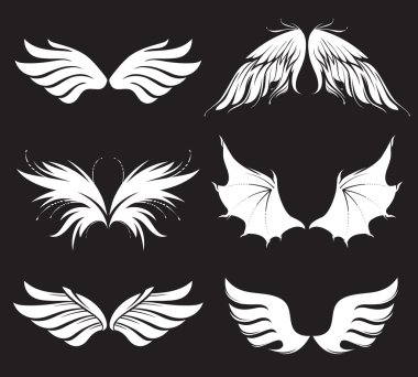 Set of vector wings clipart