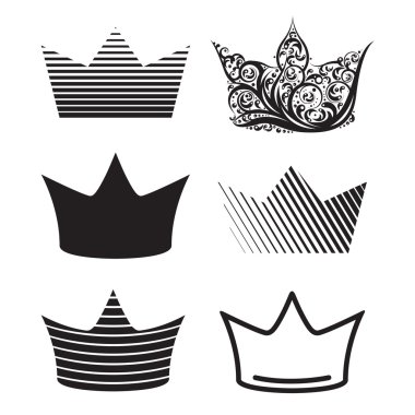 siyah taç simge kümesi.