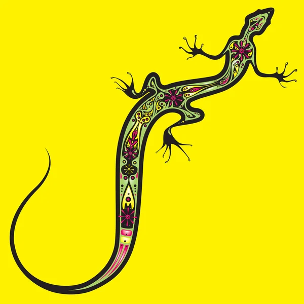 Lagarto en colores ácidos — Archivo Imágenes Vectoriales