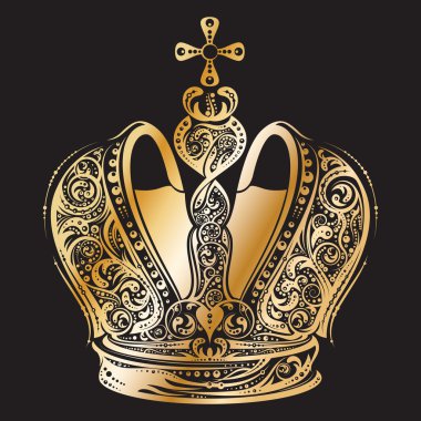 Golden imperial ornated crown clipart