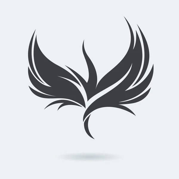 Stylized rising flying bird icon