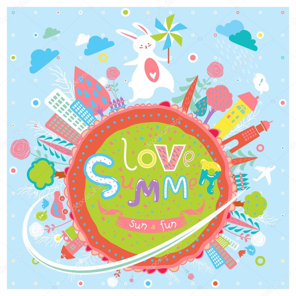 Cute summer greeting card