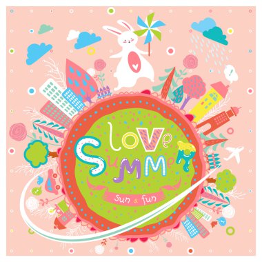 Sevimli yaz tebrik kartı