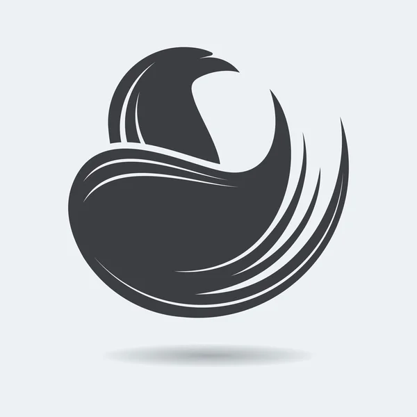 Stylized Eagle or Phoenix icon — Vetor de Stock