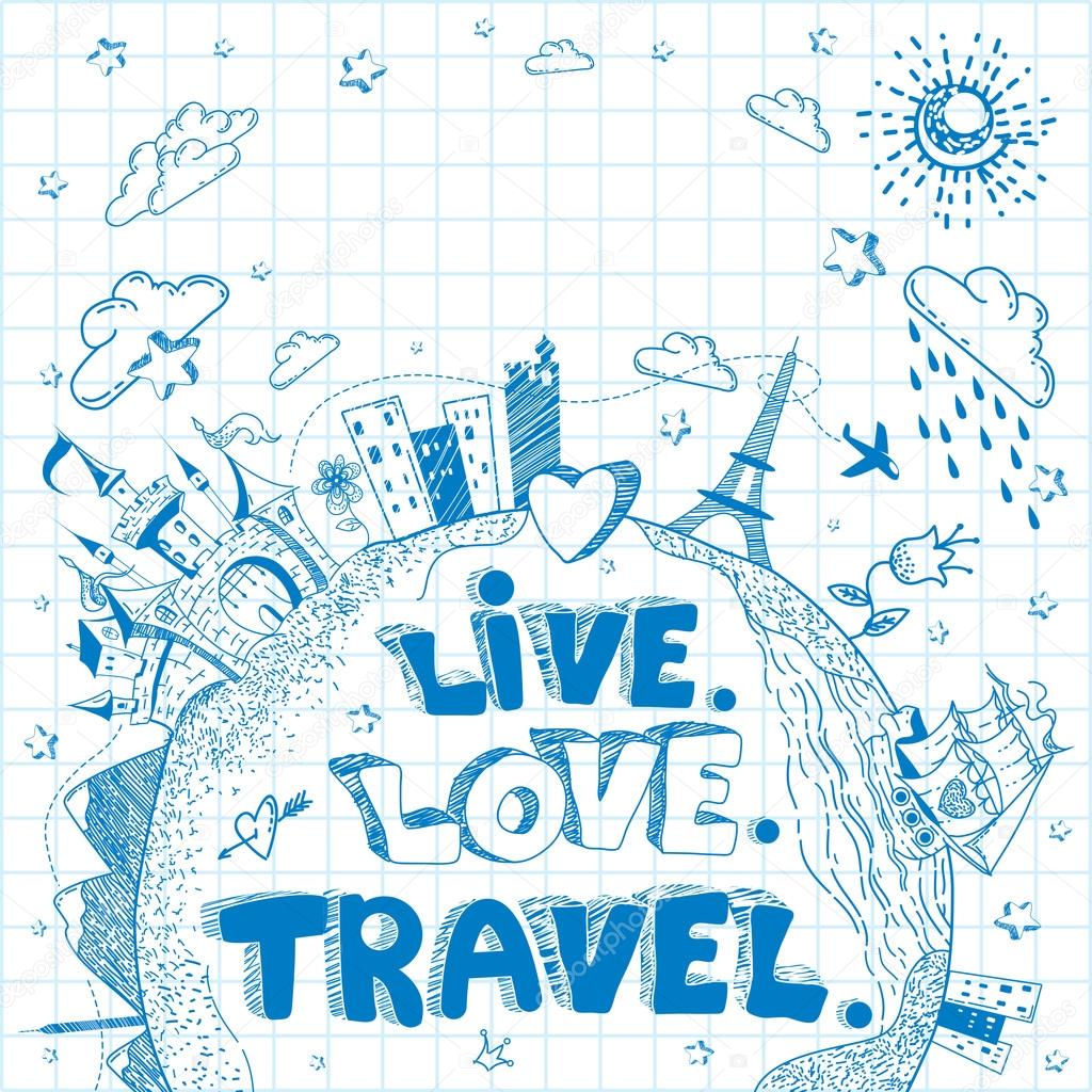Live. Love. Travel. — Stock Vector © Rise 78630708