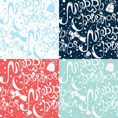Neşeli Noel seamless modeli ayarla