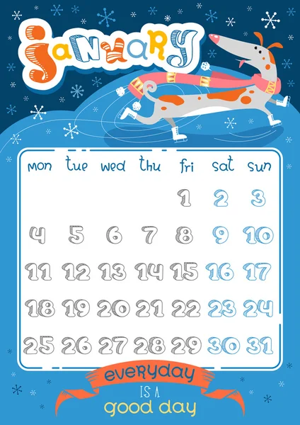 Takvim sayfası, Ocak 2016