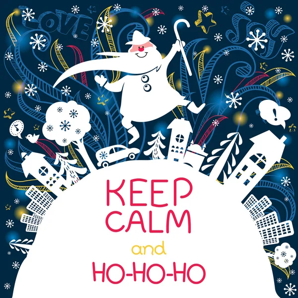 neşeli Noel doodle tebrik kartı