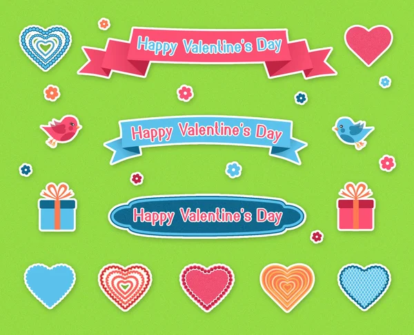 Vector Set of elements for Valentine's Day — Stock Vector