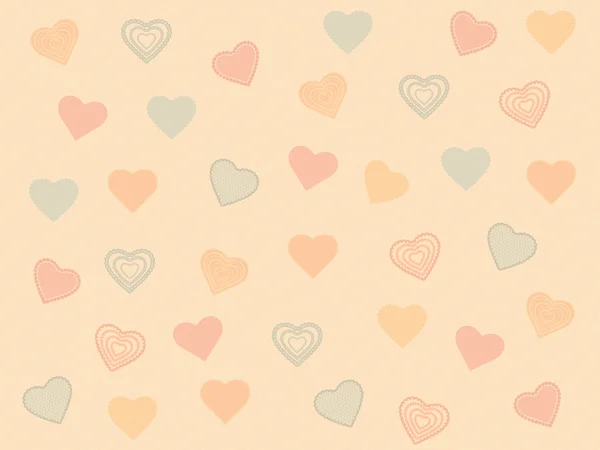 Valentine hearts pastel colors on a pink background