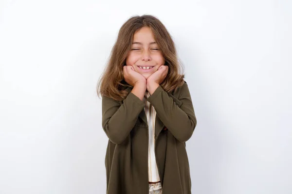Portrait Young Cute Girl Student Being Overwhelmed Emotions Expressing Excitement — Stock Photo, Image