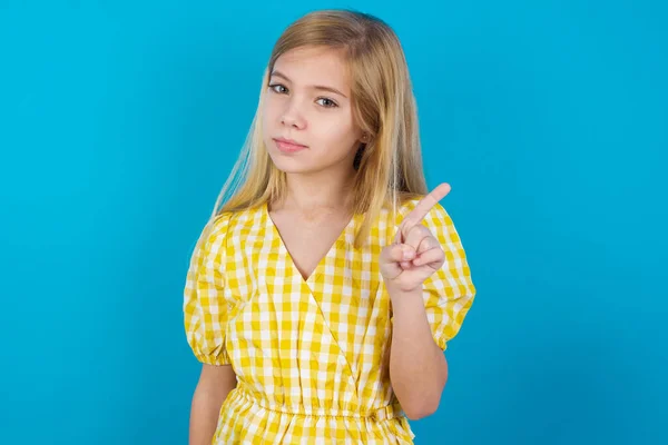 Sign Gesture Closeup Portrait Unhappy Beautiful Caucasian Girl Wearing Dress — Stock Photo, Image