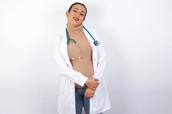 Gente Estilo Vida Juventud Concepto Felicidad Tímida Bastante Embarazada Médico — Foto de Stock