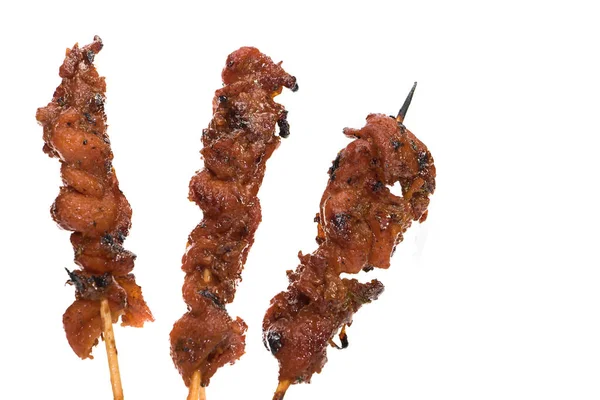 Skewers Chicken White Background — Stock Photo, Image