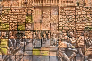 Beautiful Thai carving in the temple - October 02 2017 At Wat Sala lay ,Nakhon Ratchasima