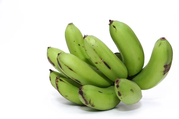 Banana Verde Grande Fundo Branco — Fotografia de Stock