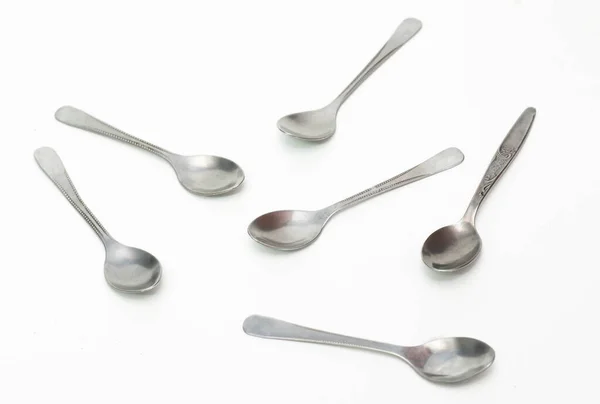 Silver Spoon Isolated White Background — Stock Photo, Image
