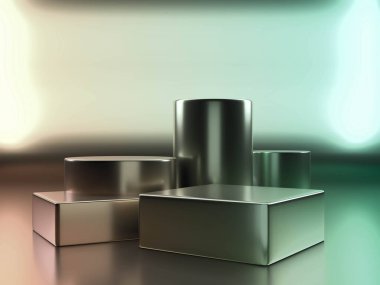 Göstermek için kaldırım, hayal gücünün ötesinde raf, tasarım platformu, boş ürün 3D görüntüleme