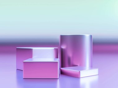 Göstermek için kaldırım, hayal gücünün ötesinde raf, tasarım platformu, boş ürün 3D görüntüleme