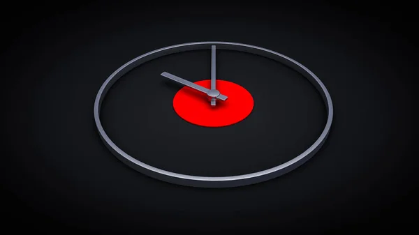 Ілюстрація Мінімального Годинника Годинник Чорно Білий Рендеринг — стокове фото