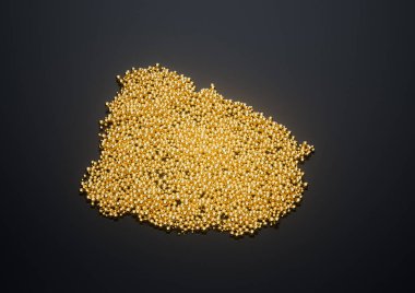 Uruguay Map Made Of High Quality Premium Golden Shiny Metallic Beads Or Balls 3D Illustration