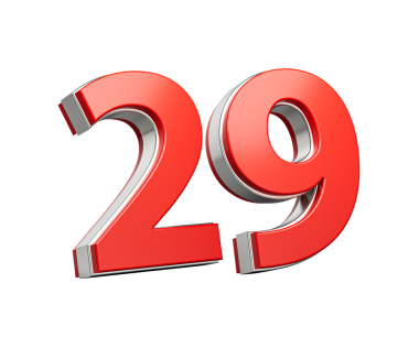 Kalın Kırmızı 29 numara Metalik Arkaplanda 3 boyutlu Görüntü