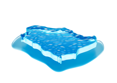 Suudi Arabistan 'ın Buzlu Haritası Küresel Isınma Buzulları Derin Okyanusta Eritiyor Mavi Su 3D Görüntü