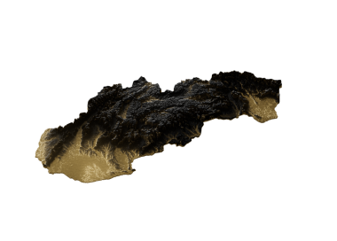 Slovakya Altın Metalik Doku Haritası Altın Rezervleri ve Altın Madencilik Konsepti 3B İllüstrasyon