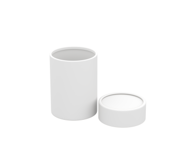 Beyaz kağıt tüp ambalajı ayrı kapaklı. Çevre dostu sürdürülebilir model.