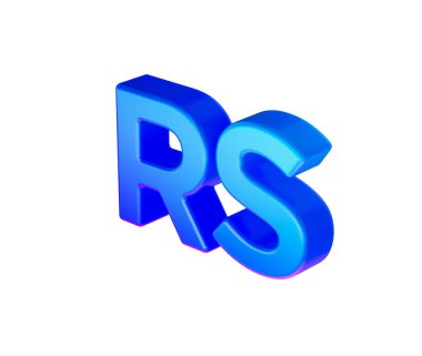 3D Gradyan mavi SC para birimi sembolü, parlak fütüristik kaplamalı modern tarz. 3B Görüntü