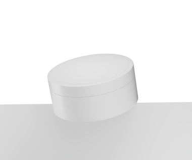 Güzellik ürünü ambalajı için minimalist beyaz kozmetik krem kavanozu, 3 boyutlu illüstrasyon.