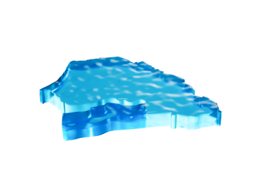 Senegal Küresel Isınma Buzulunun Su Haritası Derin Okyanusta Eriyen Buzul Mavi Su 3D Görüntü