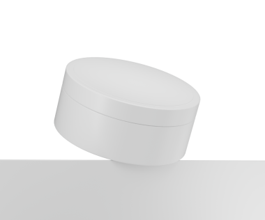 Güzellik ürünleri markası için boş beyaz kozmetik krem kavanozu modeli, 3 boyutlu illüstrasyon.