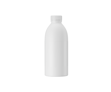 Boş beyaz şurup şişesi maketi, kapaklı plastik kap, izole edilmiş.