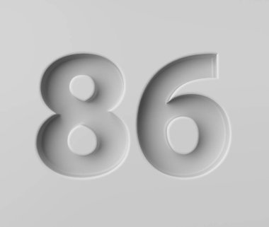 Gri arkaplan resimlerine kabartmalı, 86 numara, 86 numara ince gölge.