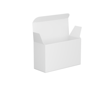 Ürün modellemeleri için boş beyaz dikdörtgen karton paketleme kutusu., 3d illüstrasyon